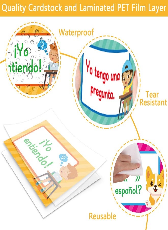 OBUSATT 16 Pieces Spanish Poster Set Spanish Phrases Classroom Decorations Spanish Theme Learning Poster Study Materials for Teachers Primary and Preschool School Classroom Language Study Classroom Decor - Image 3